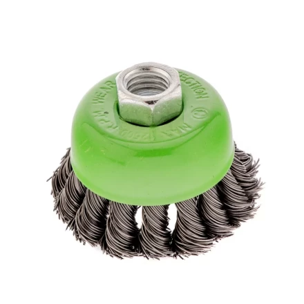 Щетка для УШМ, 65 мм, М14, &quot;чашка&quot;, крученая проволока 0.5 мм Сибртех 746207 купить в Ханты-Мансийске