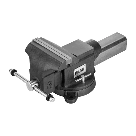 Тиски слесарные BVH-200, 200 мм, поворотные, стальная направляющая, с наковальней //Denzel 18686 купить в Ханты-Мансийске