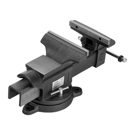 Тиски слесарные BVH-200, 200 мм, поворотные, стальная направляющая, с наковальней //Denzel 18686 купить в Ханты-Мансийске