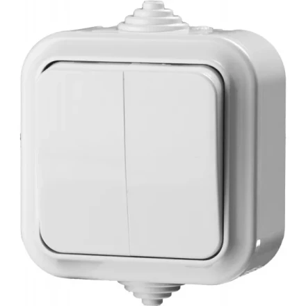 Выключатель STAYER &quot;MASTER&quot; &quot;MAXIMA&quot; двухклавишный, IP54, 6А, 220В 54302-W купить в Ханты-Мансийске