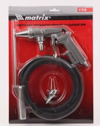 Пистолет пескоструйный со шлангом, пневматический  MATRIX 57328 купить в Ханты-Мансийске