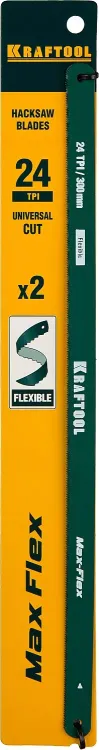 Полотно гибкое Max Flex, KRAFTOOL 15941-24-S2, безопасное, с волнообразной разводкой, 24 TPI, 2шт, 300мм 15941-24-S2 купить в Ханты-Мансийске