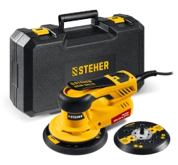 STEHER BOS-50 Duo, d125 / d150 мм, 5.0 мм, 350 Вт, бесщеточная орбитально-шлифовальная машина, кейс (BOS-50)