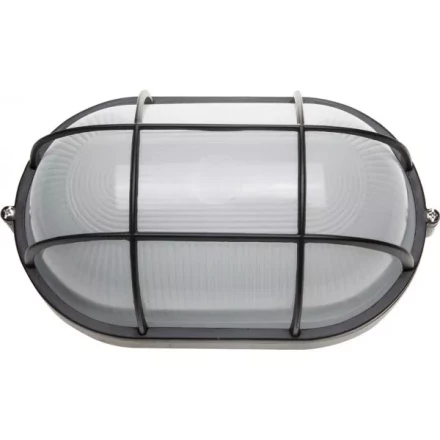 Светильник уличный СВЕТОЗАР влагозащищенный с решеткой, овал, цвет черный, 100Вт SV-57207-B купить в Ханты-Мансийске