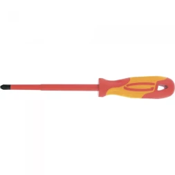 Отвертка диэлектрическая PH2*100мм CrMo до 1000В двухкомпонентная рукоятка Gross 12948