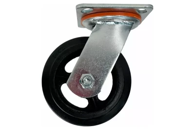 Аппаратное поворотное колесо большегрузное HITCH 125*50 резина черная SCd55 (SZ084996)