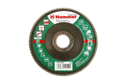 Круг Лепестковый Торцевой (КЛТ) HAMMER КЛТ 1 Ф125х22 Р100 213-004 купить в Ханты-Мансийске