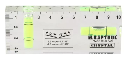 Уровень KRAFTOOL &quot;PRO&quot; &quot;CRYSTAL&quot; 2 ампулы, 40х100мм 1-34865-040 купить в Ханты-Мансийске