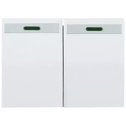 Выключатель СВЕТОЗАР "ЭФФЕКТ" двухклавишный, с эффектом свечения, без вставки и рамки, цвет белый, 10A/~250B SV-54435-W