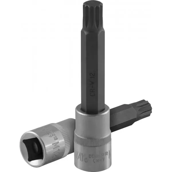 Торцевая насадка 1/2"DR вставка SPLINE M10x100мм для ГБЦ двигателей VAG  S64H4212 Jonnesway 49466 купить в Ханты-Мансийске