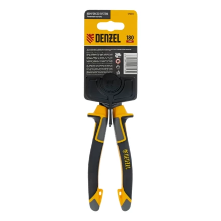 Плоскогубцы комбинированные 180 мм Denzel 17081, трехкомпонентные рукоятки купить в Ханты-Мансийске