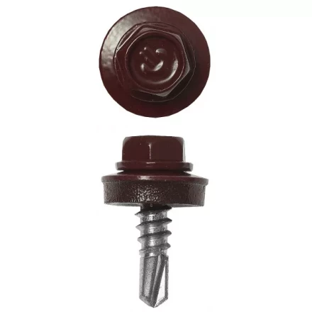 Саморезы ЗУБР &quot;ПРОФЕССИОНАЛ&quot; окраш., RAL 3005 темно-красн., для крепл. кров. матер. к металл. констр., 5.5x25мм, 1800шт 4-300310-55-025-3005 купить в Ханты-Мансийске