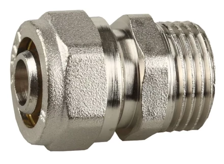 Соединитель ЗУБР с наружной резьбой, цанга-штуцер,1/2&quot;х16х2,0 мм, никель 51401-16-1/2 купить в Ханты-Мансийске