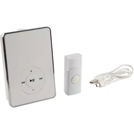 Звонок СВЕТОЗАР &quot;ЛЮБИМАЯ МЕЛОДИЯ&quot; электрический беспроводной 200м, 16 полиф. мелодий, запись мелодий, MP3 плеер, кнопка IP44, CR2032, 3AA 58075 купить в Ханты-Мансийске