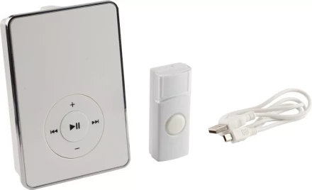 Звонок СВЕТОЗАР &quot;ЛЮБИМАЯ МЕЛОДИЯ&quot; электрический беспроводной 200м, 16 полиф. мелодий, запись мелодий, MP3 плеер, кнопка IP44, CR2032, 3AA 58075 купить в Ханты-Мансийске