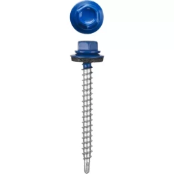 Саморезы СКМ кровельные, RAL 5005 синий насыщенный, 25 x 5.5 мм, 420 шт, для металлических конструкций, STAYER 30305-55-025-5005