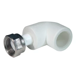Уголок с н.гайкой PP-R 20мм х 1/2 бел. (60/180) 45594