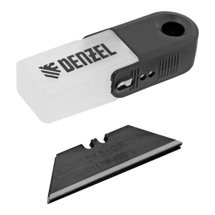 Лезвия, 19 мм, сталь SK5 - 0,6 мм, трапециевидные, 5 штук// Denzel 79318 купить в Ханты-Мансийске