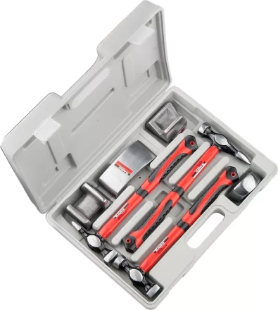 Набор рихтовочный 3 молотка с фибергласовыми ручками 4 наковальни в пласт. боксе MATRIX 10845 купить в Ханты-Мансийске