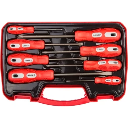 Набор отверток ЗУБР &quot;МАСТЕР&quot;, хром-ванадиевая сталь, эргономичная двухкомпонентная рукоятка, 8шт 25235-H8 купить в Ханты-Мансийске