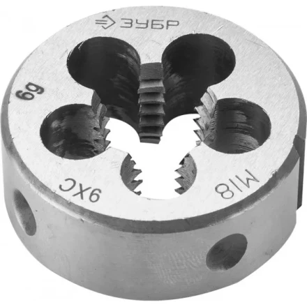 Плашка ЗУБР "МАСТЕР" круглая ручная для нарезания метрической резьбы, М18 x 2,5 4-28022-18-2.5 купить в Ханты-Мансийске