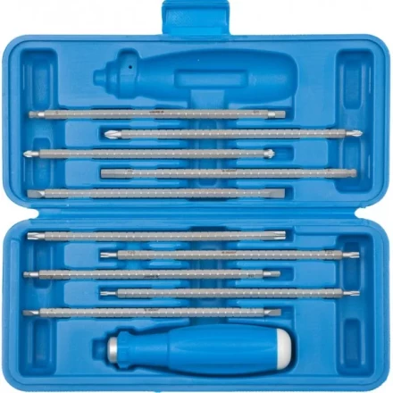 Набор ЗУБР: Отвертка с 2сторонними стержнями, пластик бокс, хромомолибденовая сталь, 11 предметов, 175мм 25427-H11 купить в Ханты-Мансийске