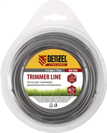 Леска для триммера армированная алюминием X-Pro звезда 2,0мм х 15м блистер Россия Denzel 96196 купить в Ханты-Мансийске