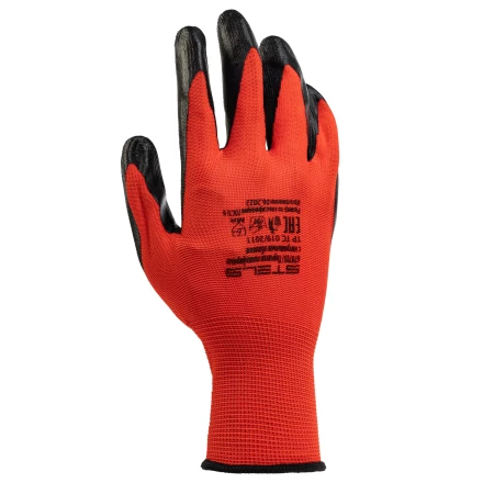 Перчатки полиэфирные с чёрным нитрильным покрытием, размер 9, 13 класс вязки// Stels 678705 купить в Ханты-Мансийске