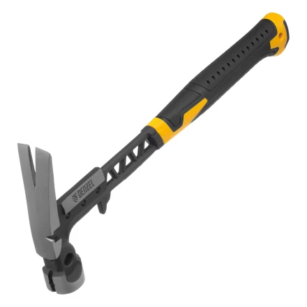 Молоток строительный 450 г, цельнокованый,боек с магнитом, двухкомп. обрезин. рук-ка Denzel 10468 купить в Ханты-Мансийске