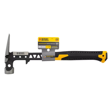 Молоток строительный 450 г, цельнокованый,боек с магнитом, двухкомп. обрезин. рук-ка Denzel 10468 купить в Ханты-Мансийске