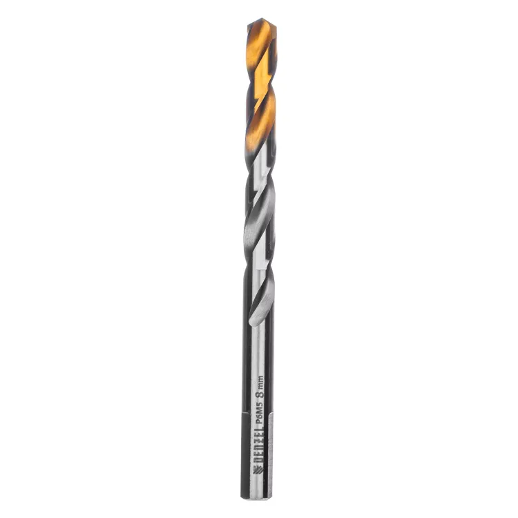 Сверло спиральное по металлу Denzel 8 x 117 мм, Р6М5, Golden Tip, 718239 купить в Ханты-Мансийске