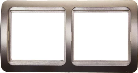 Панель СВЕТОЗАР &quot;ГАММА&quot; накладная, горизонтальная, цвет золотой металлик, 2 гнезда SV-54146-GM купить в Ханты-Мансийске