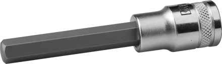 Торцовая бита-головка KRAFTOOL &quot;INDUSTRIE QUALITAT&quot;, удлиненная, материал S2, HEX, сатинированная, 1/2&quot;, H10 27909-10_z01 купить в Ханты-Мансийске