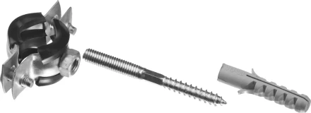 ЗУБР &quot;МАСТЕР&quot;. Хомут трубный с гайкой, оцинкованный, в комплекте с сантехнической шпилькой и дюбелем, 3/8&quot;, 1шт 37866-16-19 купить в Ханты-Мансийске