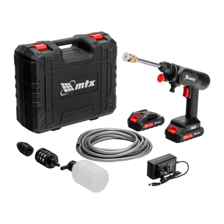 Моечная машина высокого давления аккумуляторная А-21-02, 40 бар, 4 л/мин, Li-ion 21 В, 2 акк.// MTX купить в Ханты-Мансийске