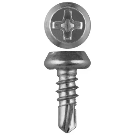 Саморезы ЗУБР &quot;МАСТЕР&quot; со сверлом оцинкованные, для крепления лист. металла до 2 мм, полуцилиндр. головка, 3.8x11мм, 50шт 300156-38-11 купить в Ханты-Мансийске