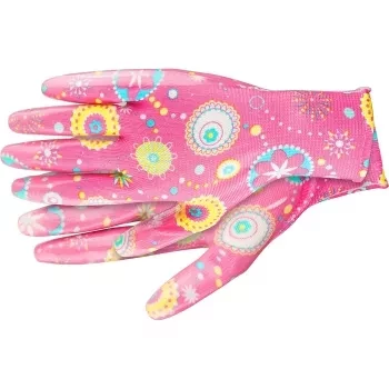 Перчатки садовые из полиэстера с нитриловым обливом, красные, M PALISAD 67746 купить в Ханты-Мансийске