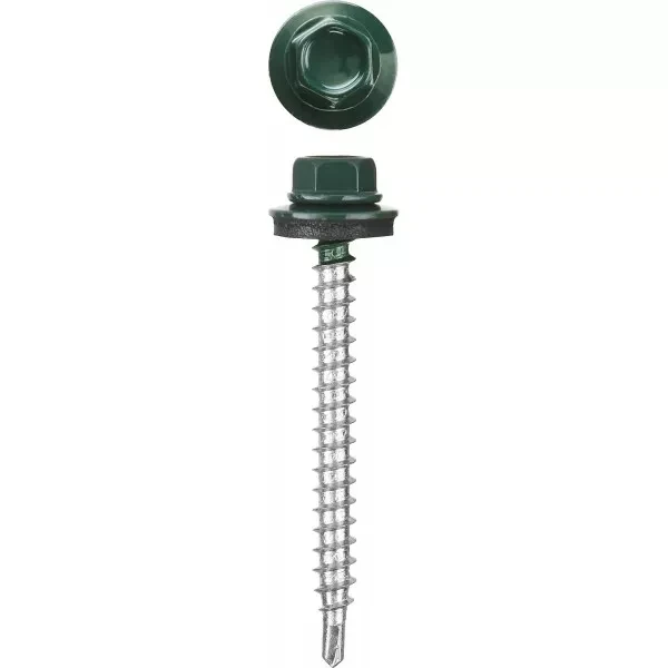 Саморезы СКМ кровельные, RAL 6005 зеленый насыщенный, 19 x 5.5 мм, 2 500 шт, для металлических конструкций, STAYER 30300-55-019-6005 купить в Ханты-Мансийске