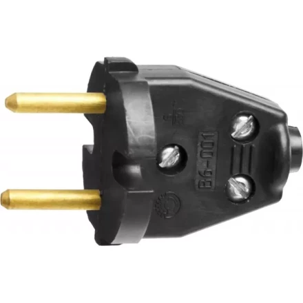 Вилка СИБИН электрическая, разборная, 6А/220В, черная 55152-B купить в Ханты-Мансийске