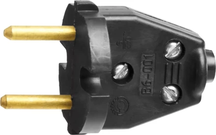 Вилка СИБИН электрическая, разборная, 6А/220В, черная 55152-B купить в Ханты-Мансийске