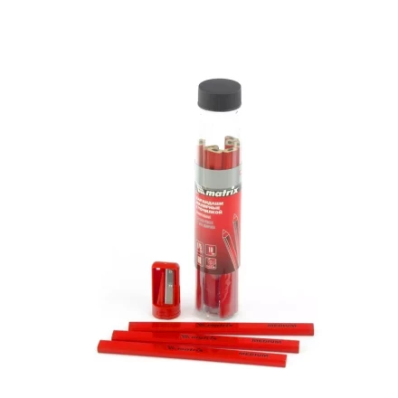 Набор карандашей малярных прямоугольных с точилкой в тубе 175мм 10шт MATRIX 84814 купить в Ханты-Мансийске