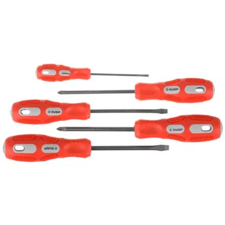 Набор отверток ЗУБР &quot;МАСТЕР&quot;, хром-ванадиевая сталь, эргономичная трехкомпонентная рукоятка, 5шт 25235-H5 купить в Ханты-Мансийске