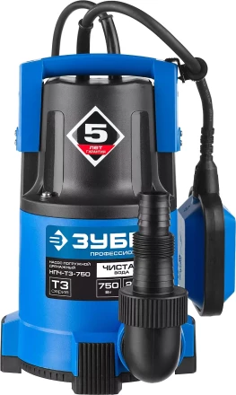 Насос ЗУБР "ПРОФЕССИОНАЛ" Т3 погружной дренажный для чистой воды (d пропускаемых частиц до 5мм), 750Вт, пропускная способность 210л/мин, напор 8,5м НПЧ-Т3-750 купить в Ханты-Мансийске