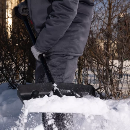 Лопата для уборки снега пластиковая, 450х325х1370 мм, стальной черенок, Palisad 61660 купить в Ханты-Мансийске