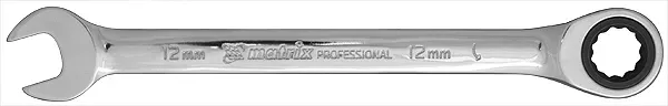 Ключ комбинированный трещоточный 10мм CrV зеркальный хром MATRIX PROFESSIONAL 14803 купить в Ханты-Мансийске