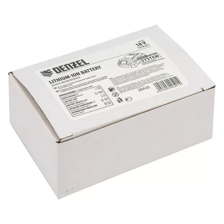 Батарея аккумуляторная Denzel B-18-2.0, Li-Ion, 18 В, 2,0 Ач 28435 купить в Ханты-Мансийске