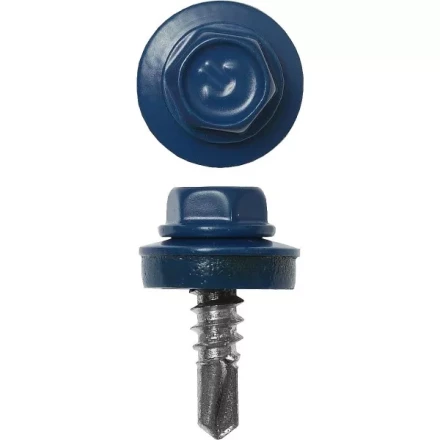 Саморезы ЗУБР &quot;ПРОФЕССИОНАЛ&quot; окраш., RAL 5005 синий насыщен., для крепл. кров. матер. к металл. констр., 5.5x25мм, 420шт 4-300315-55-025-5005 купить в Ханты-Мансийске