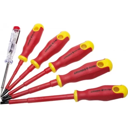 Набор STAYER "PROFI" "ELECTRO": Отвертки диэлектрические, тестер, 100-250В, Cr-V, 6шт 25145-H6_z01 купить в Ханты-Мансийске