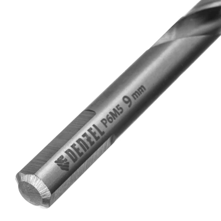 Сверло спиральное по металлу Denzel, 9 x 125 мм, Р6М5, Golden Tip, 718241 купить в Ханты-Мансийске
