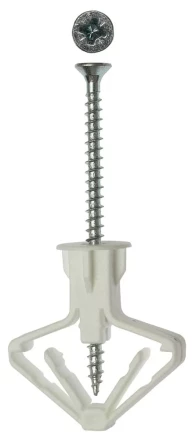 Дюбель ЗУБР &quot;МАСТЕР&quot; полипропиленовый, тип &quot;Бабочка&quot;, для пустотелых конструкций, с оцинкованным саморезом, 10 х 50 мм, 4 шт 4-301326 купить в Ханты-Мансийске